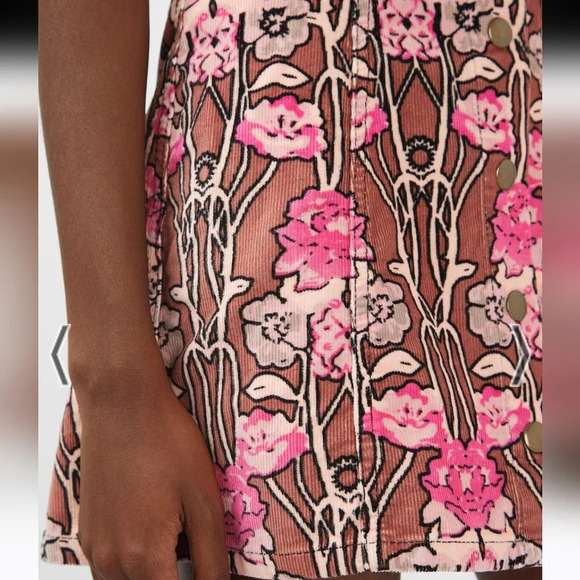 TOPSHOP Rose Print Corduroy A-Line Skirt. Size US 4 - Picture 6 of 14